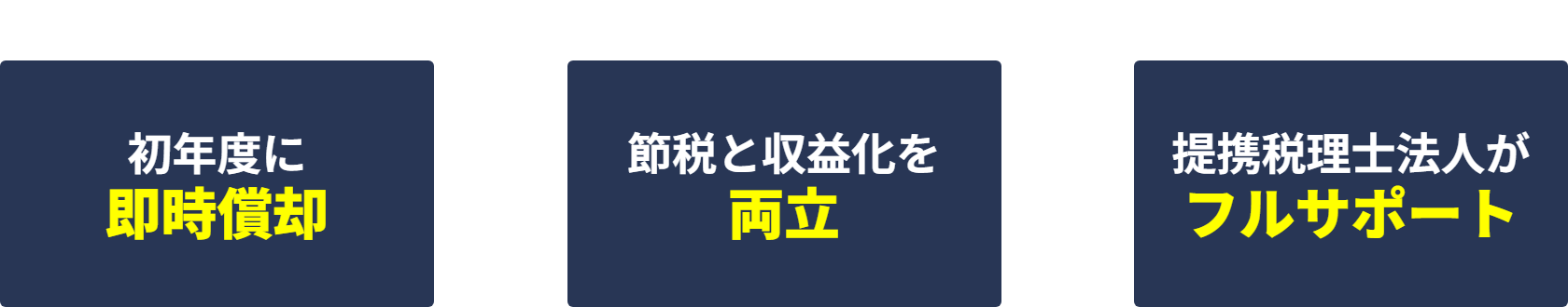 初年度に即時償却・節税と収益化を両立・提携税理士法人がフルサポート